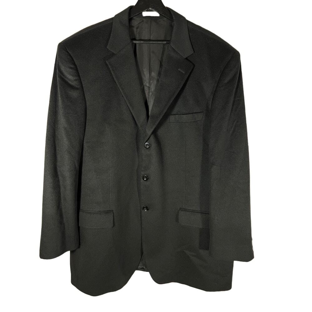 Black Cashmere Suit Jacket Loro Piana Mens Blazer SFI Jacobsons Vintage